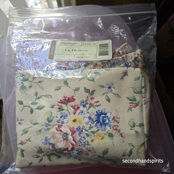 Longaberger Large Desktop FABRIC LINER Spring Floral ~20344138 fabric liner only - Picture 2 of 3